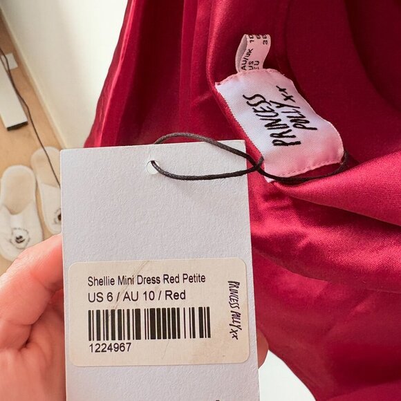Princess Polly Shellie Satin Strapless Mini Dress NWT Red Size 6 - Picture 9 of 10